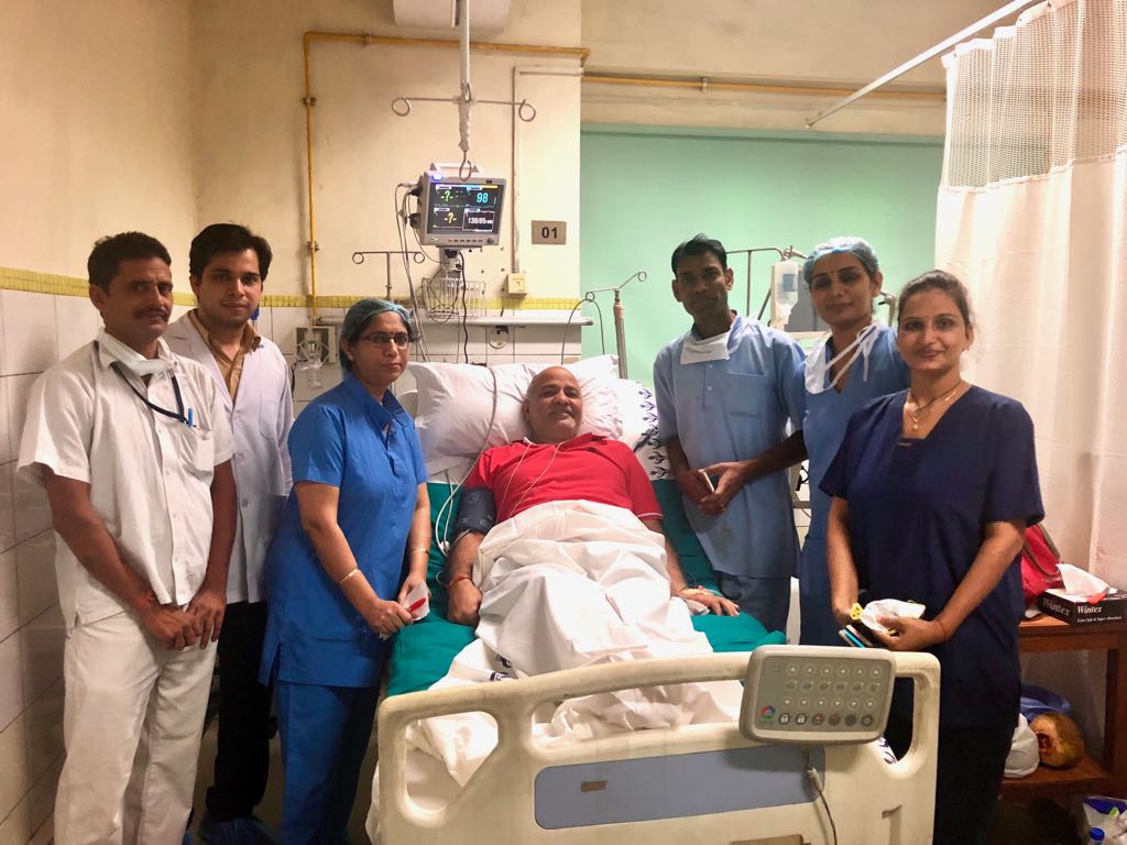 Delhi Deputy Chief Minister Manish Sisodia in the hospital