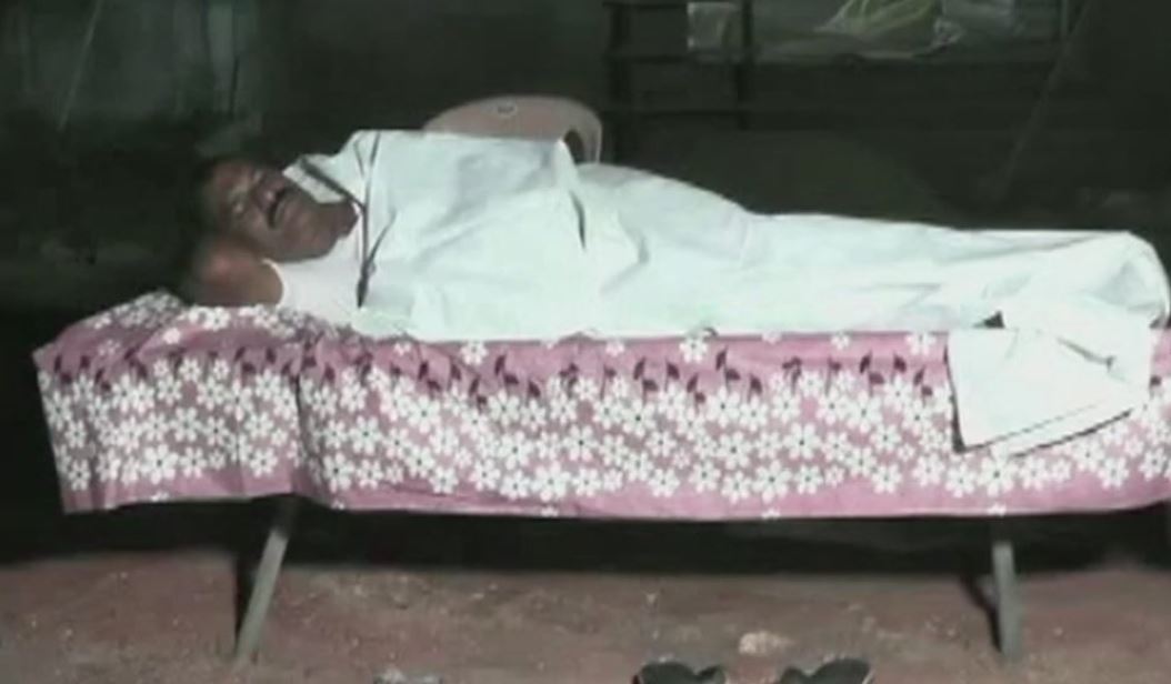 Telugu Desam Party (TDP) MLA Nimmala Rama Naidu sleeping in a graveyard in Palakole