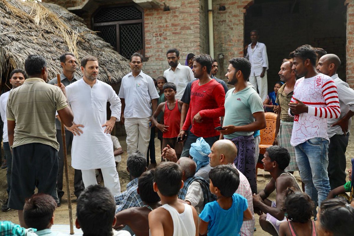 Congress chief Rahul Gandhi interacting with the people