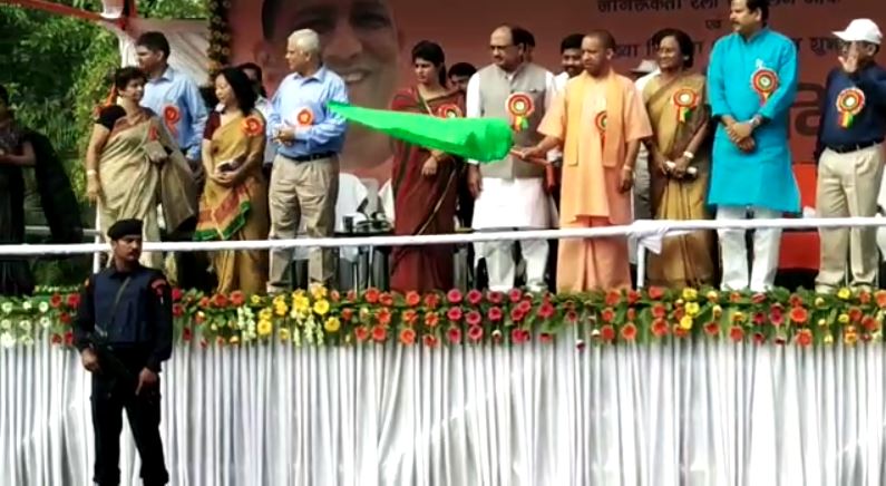 UP CM Yogi Adityanath flags of awareness rally on the World Population Day