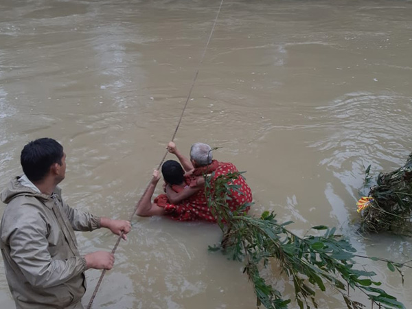 Rescue operations being carried out in Burla locality of Sambalpur district