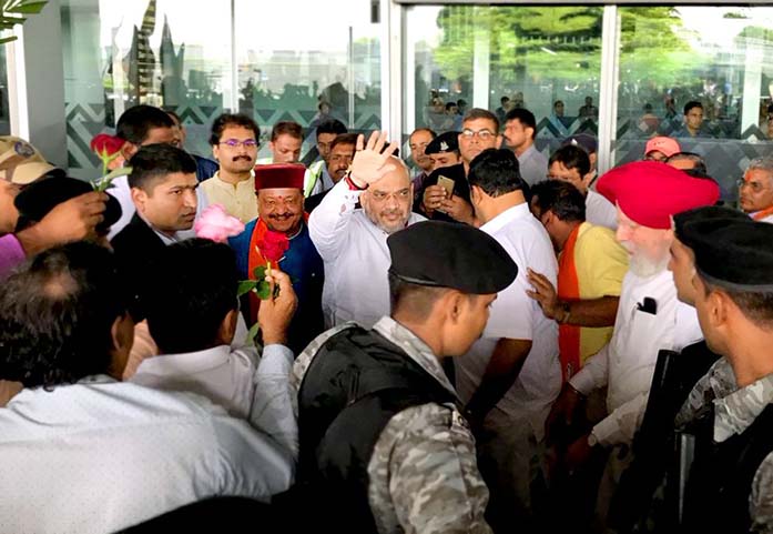 BJP president Amit Shah  at Kolkata airport