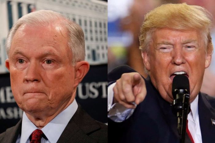 US President Donald Trump and Attorney General Jeff Sessions