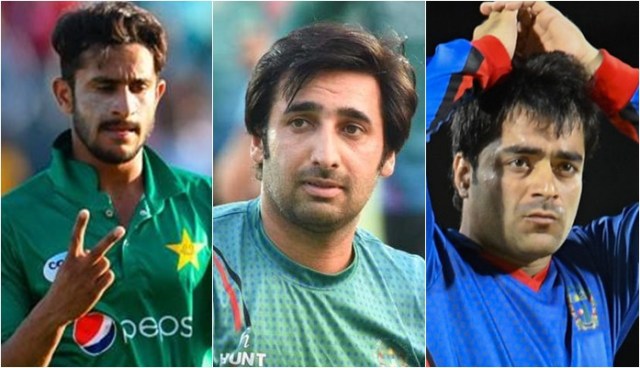 Hasan Ali (Left), Asghar Afghan (Centre) and Rashid Khan (Right)