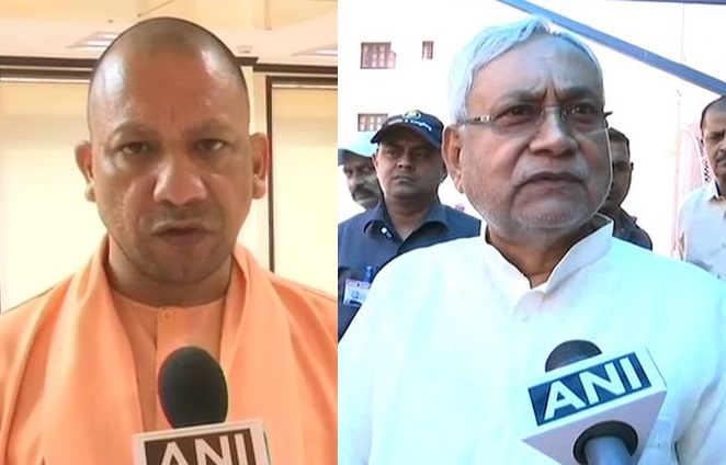 Uttar Pradesh Chief Minister Yogi Adityanath and Bihar Chief Minister Nitish Kumar