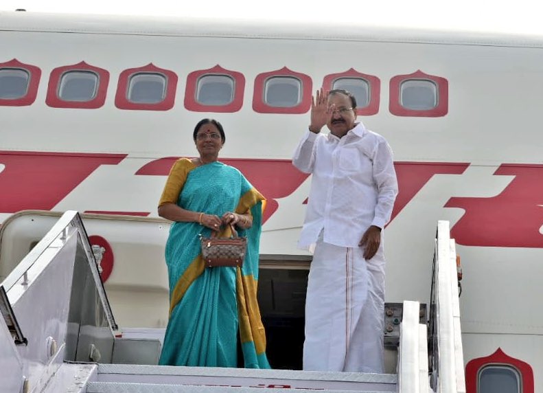 Vice-President Venkaiah Naidu embarks to Paris