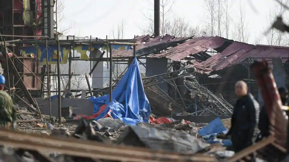 A look of the damaged building