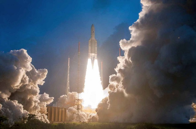 GSAT-11 launches from the Spaceport in French Guiana