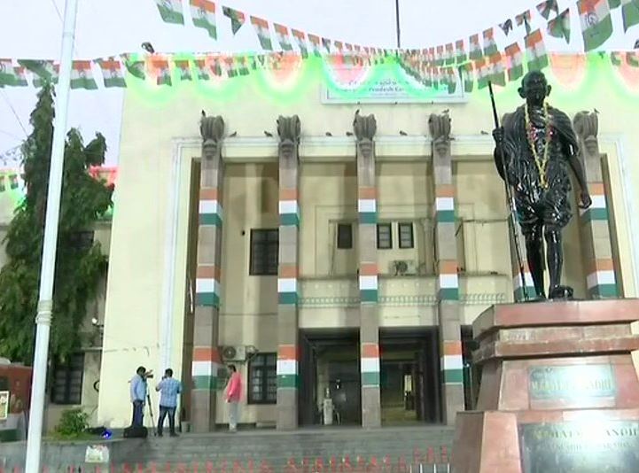 A site of the counting center in Telangana