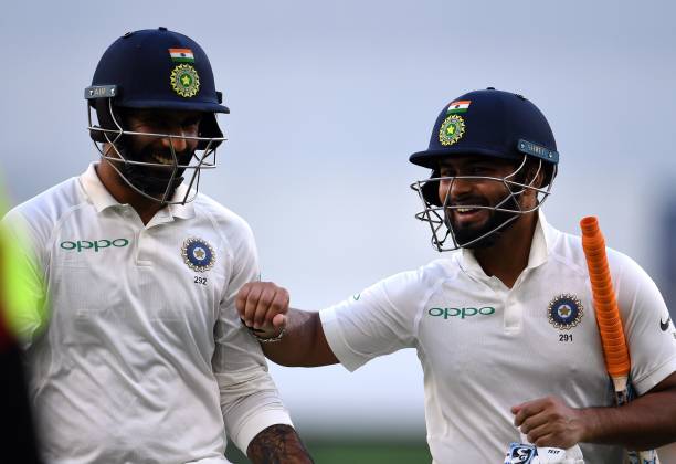 Vihari and Pant afterthe match