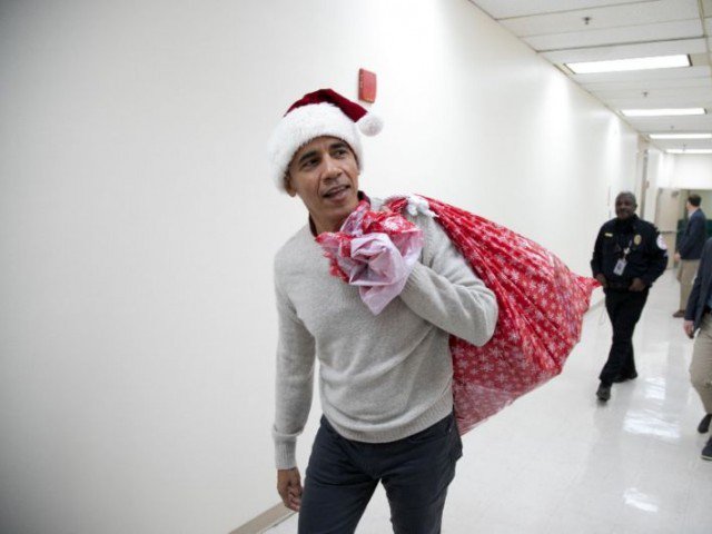 obama becomes santa