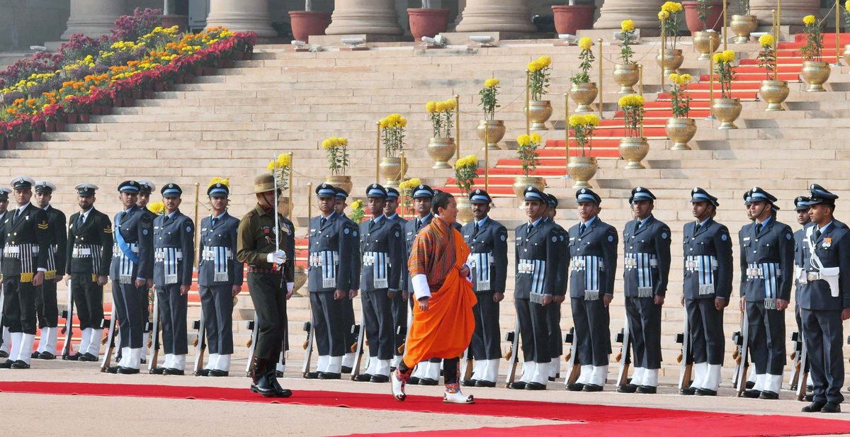 Bhutanese PM Tshering receives ceremonial welcome at Rashtrapati Bhavan