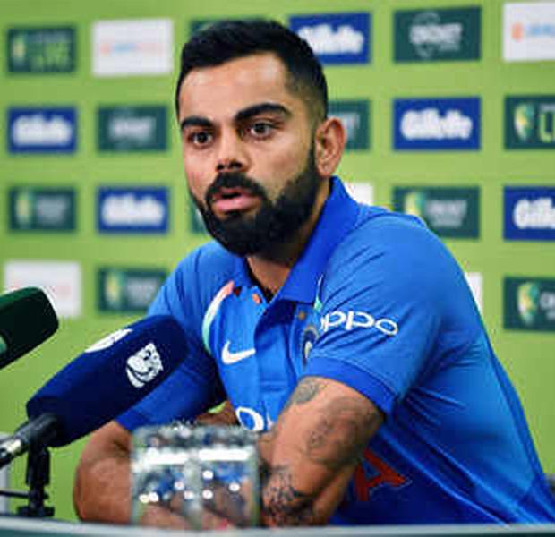 Virat Kohli during the PC