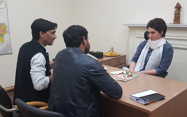 Priyanka Gandhi Vadra at the Congress Headquarters in Delhi