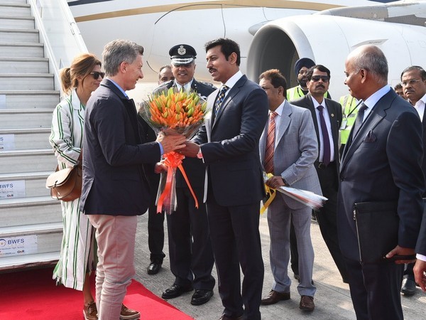 Argentine President Mauricio Macri was received by Union Minister Rajyavardhan Singh Rathore