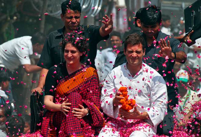 Congress president Rahul Gandhi and party general secretary in-charge of eastern Uttar Pradesh Priyanka Gandhi