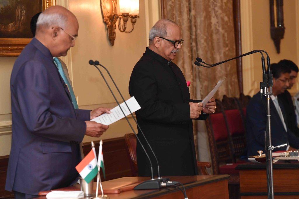 Justice Pinaki Ghose taking oath as Lokpal of India