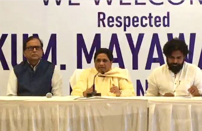 Mayawati's joint press conference with Pawan Kalyan