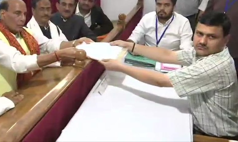 Rajnath Singh files his nomination