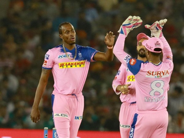 Jofra Archer celebrating after taking wicket on Tuesday