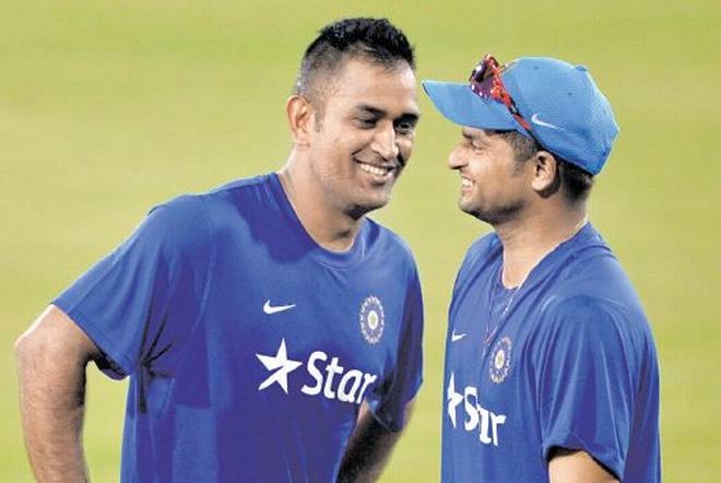 Suresh Raina with MS Dhoni