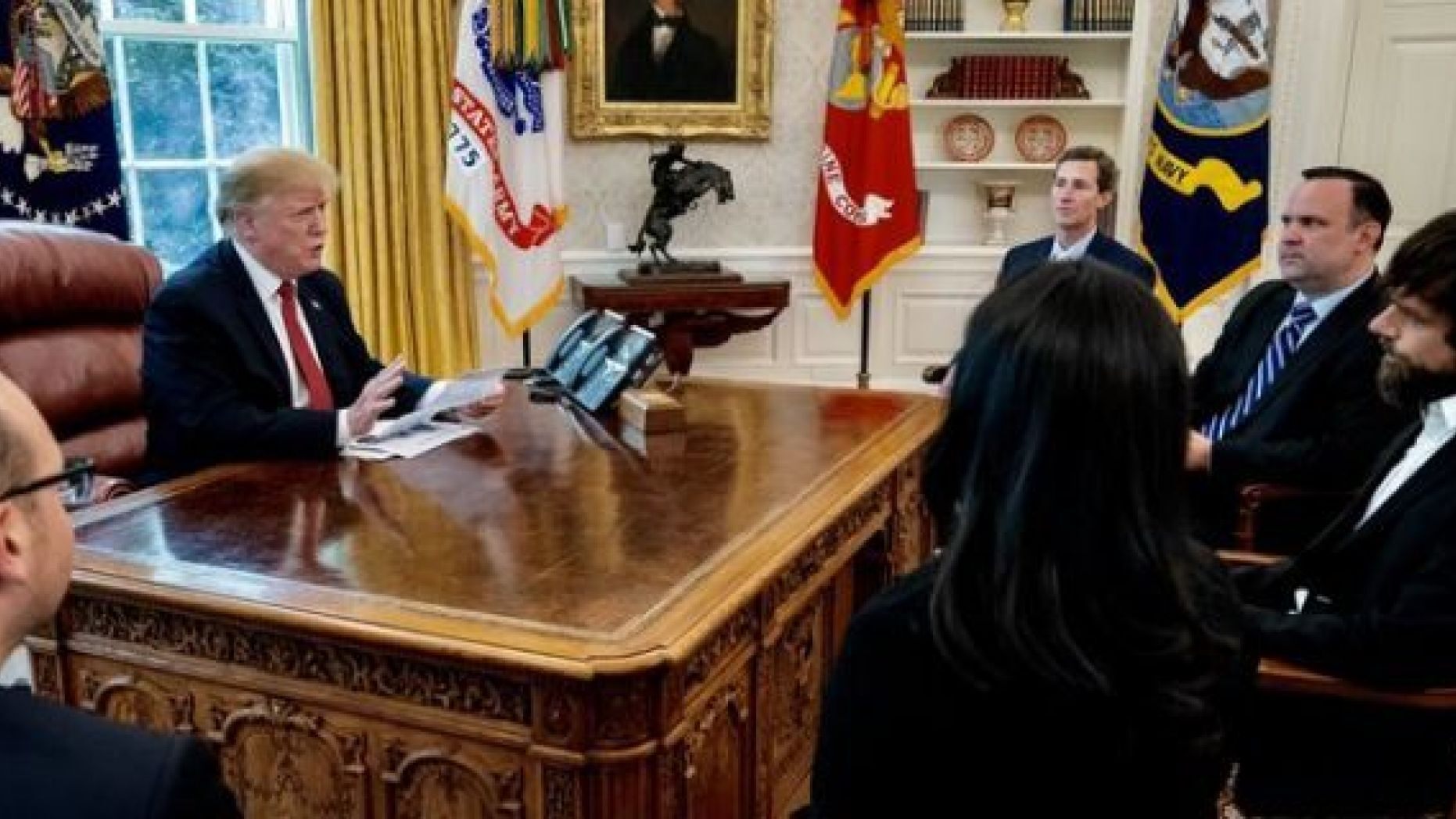 President Donald Trump meets Twitter CEO Dorsey