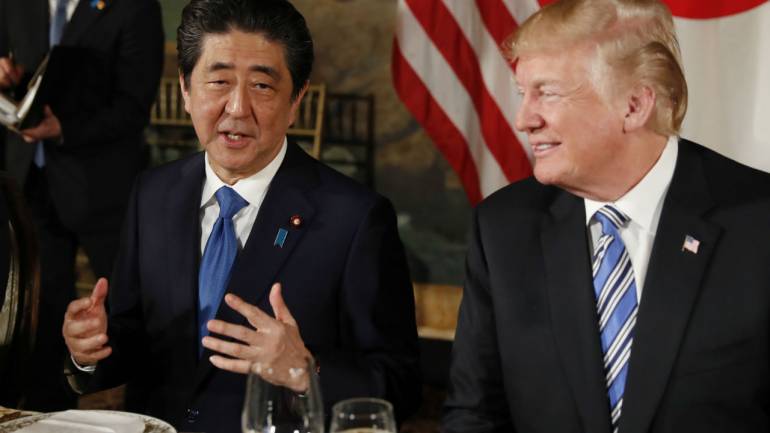 US President Donald Trump and  Japanese Prime Minister Shinzo Abe