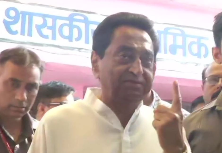 Madhya Pradesh Chief Minister Kamal Nath casts his vote