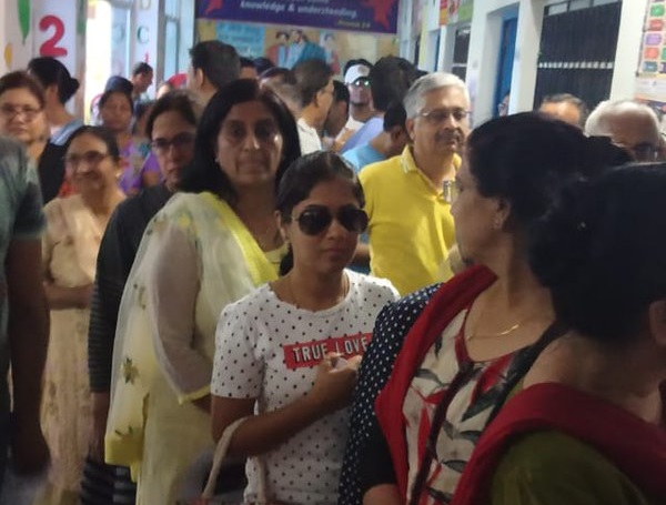 Voter after casting their vote coming outside from poll station in Uttar Pradesh