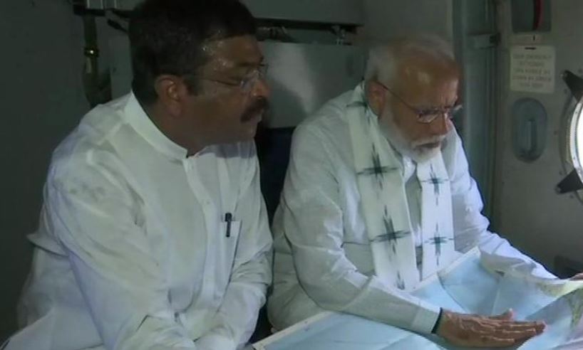 PM Modi conducts aerial survey