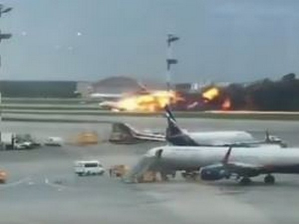 Massive fire broke out on a Russian passenger plane during an emergency landing