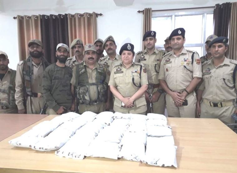 Ramban police team with seized narcotics