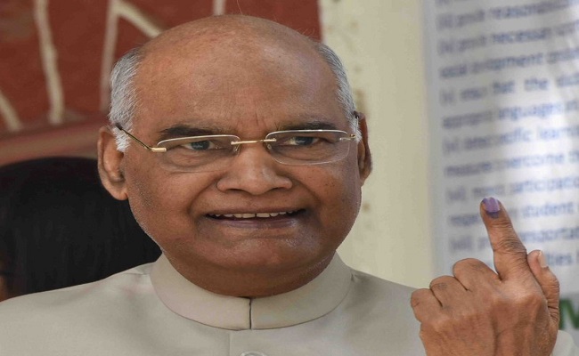 President Ram Nath Kovind after casting his vote