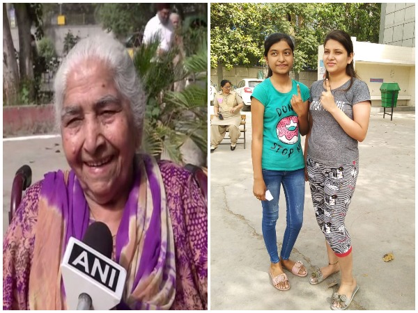 First time voters and senior citizens show excitement for voting in Sixth phase of Lok Sabha election 2019