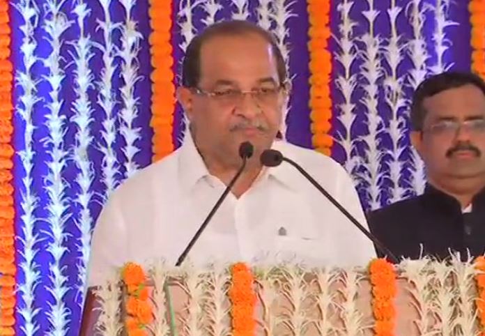 Former Congress leader Radhakrishna Vikhe Patil takes oath as Cabinet minister in Maharashtra on Sunday