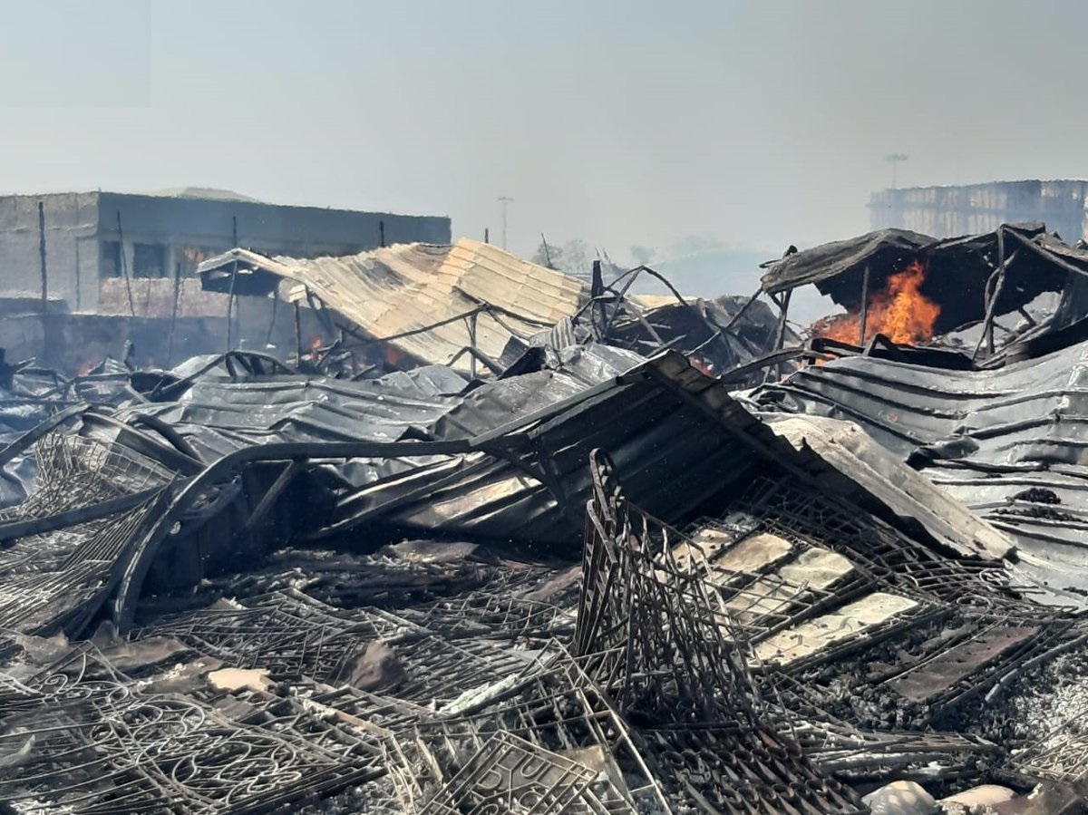 Delhi: Fire broke out in a furniture market in Shaheen Bagh near Kalindi Kunj metro station