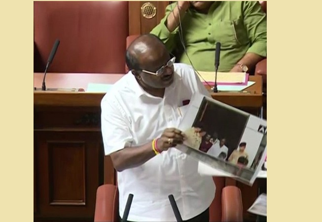 Karnataka Chief Minister H D Kumaraswamy  in Assembly