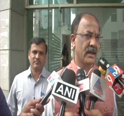 Arvind Limbavali speaking to media in New Delhi on Thursday