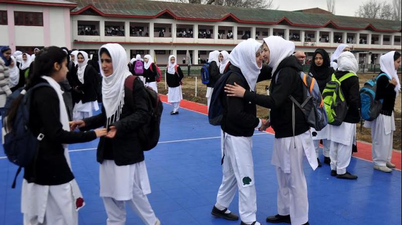 Students going to school