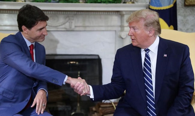 U.S. President Donald Trump and Canada's Prime Minister Justin Trudeau