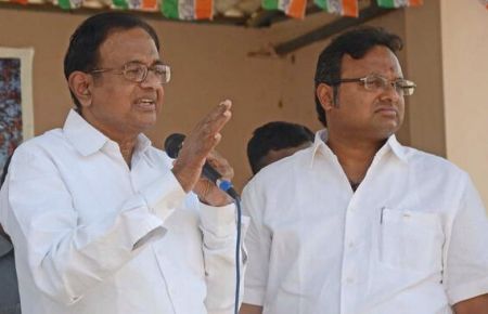 P Chidambaram and his son Karti Chidambaram