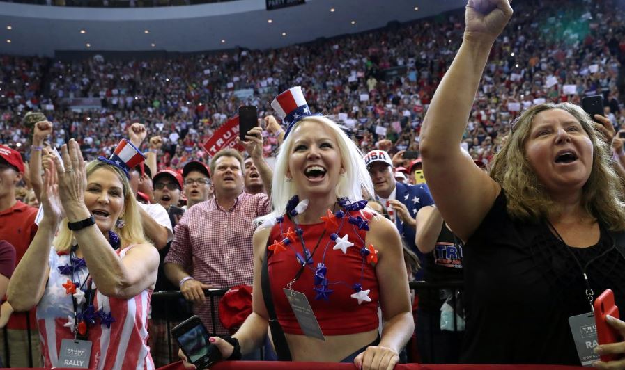 Women supporting U.S. President Donald Trump