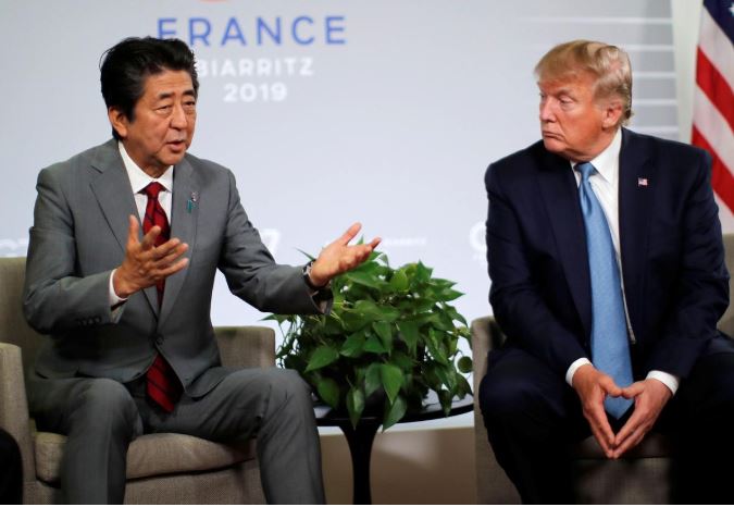 U.S. President Donald Trump and Prime Minister Shinzo Abe