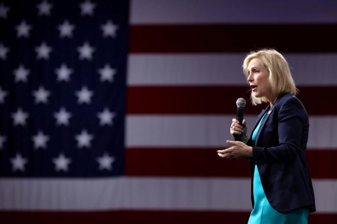 2020 Democratic U.S. presidential candidate and U.S. Senator Kirsten Gillibrand speaks during the Presidential Gun Sense Forum in Des Moines