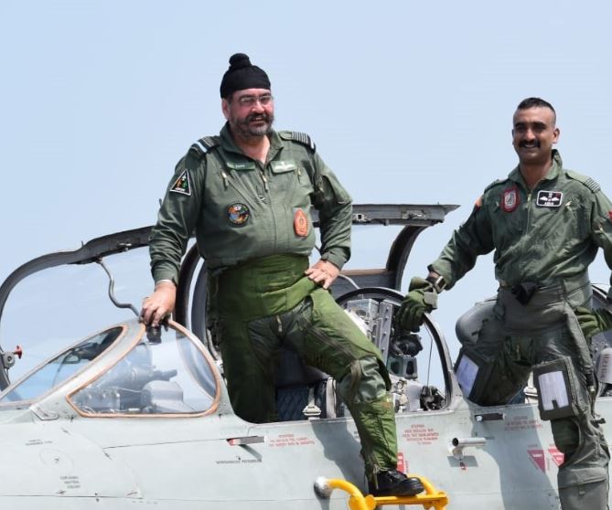 Air Chief Marshal BS Dhanoa and Wing Commander Abhinandan Varthaman