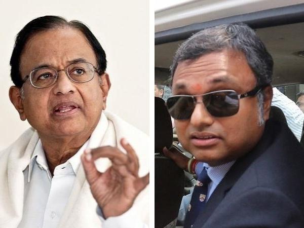 P Chidambaram and his son Karti Chidambaram