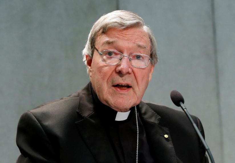 Cardinal George Pell attends news conference at the Vatican