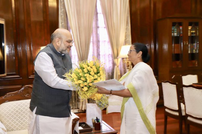 West Bengal Chief Minister Mamata Banerjee meets Union Home Minister Amit Shah