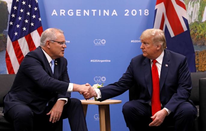 US President Donald Trump and  Australia’s Prime Minister Scott Morrison