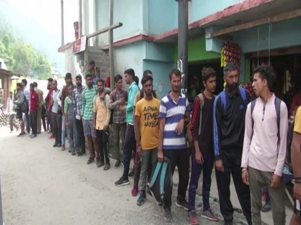 Candidates line up in the recruitment by the Indian Army here on Tuesday